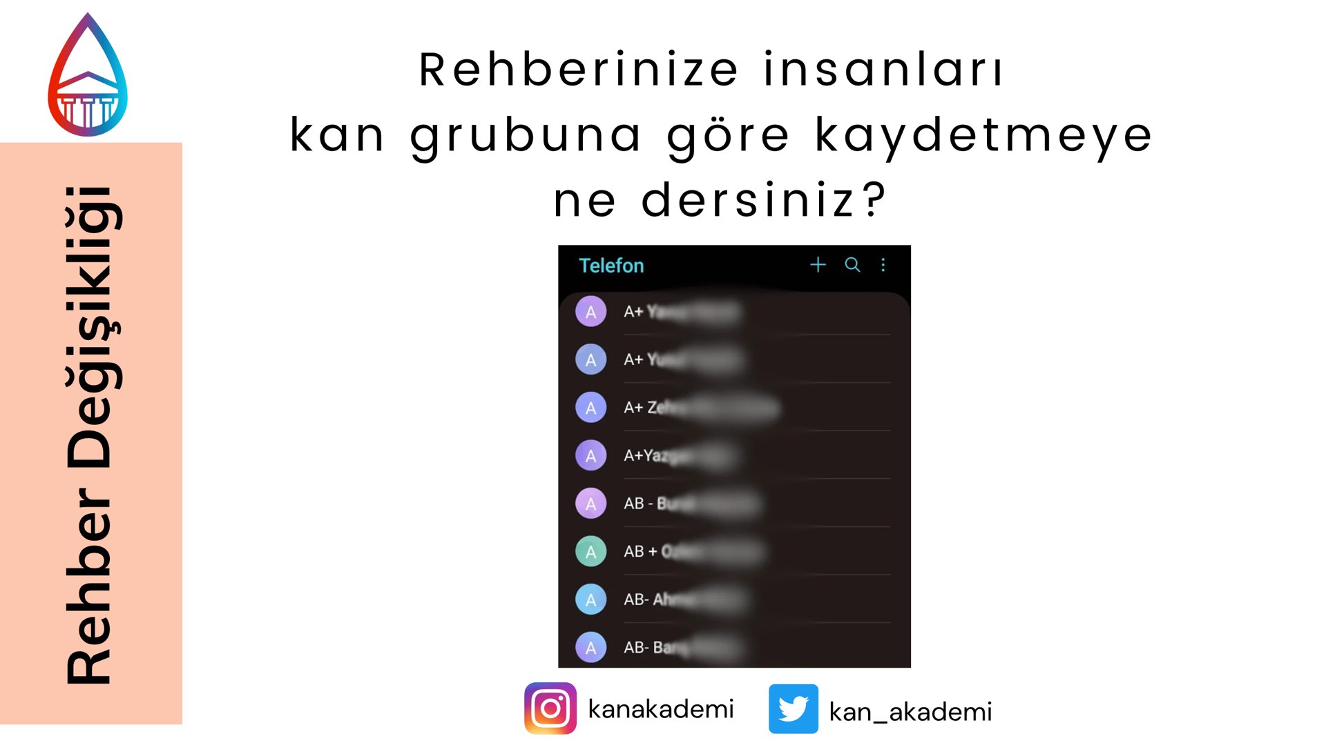 Rehberinize İnsanları Kan Grubuna Göre Kaydetmeye Ne Dersiniz?