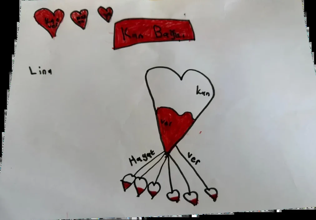 Lina, 8 yaşında çizimi