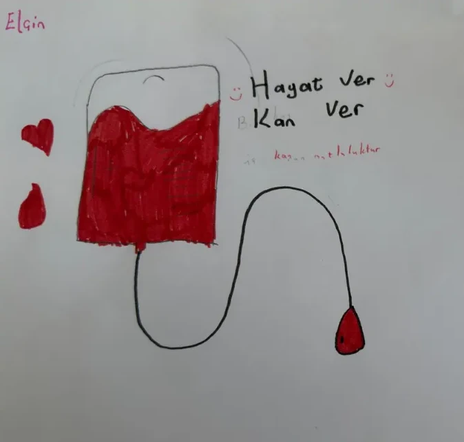 Elçin, 8 yaşında çizimi