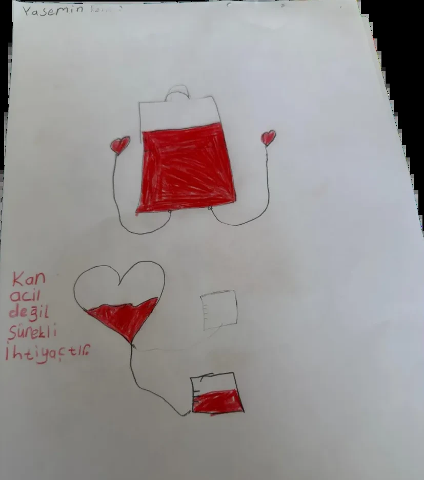 Yasemin, 9 yaşında çizimi