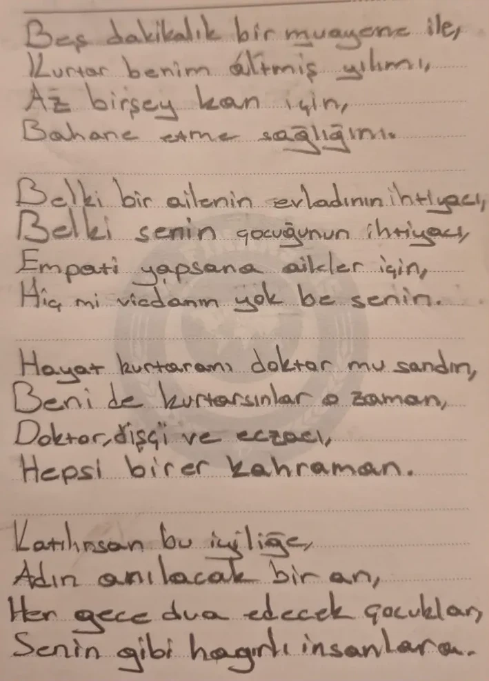 Mahir, 12 yaşında çizimi