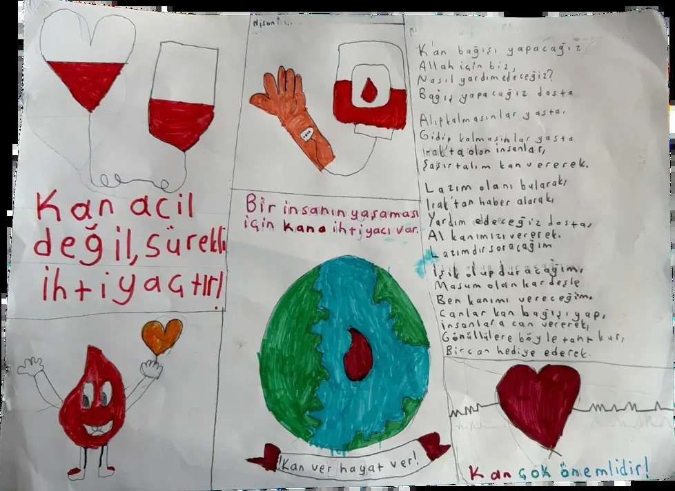 Nisan, 8 yaşında çizimi